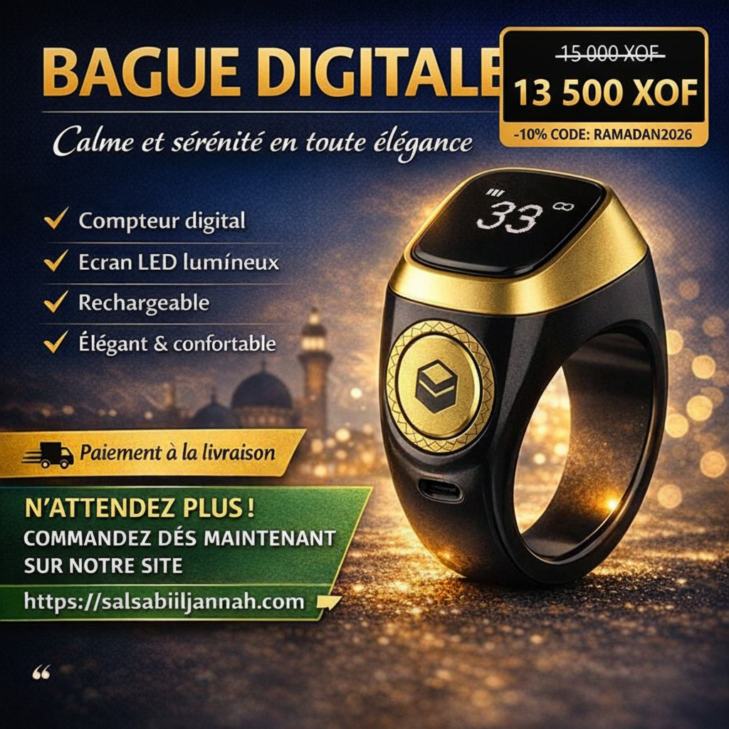 Bague Digitale Zikr avec code promo RAMADAN2026